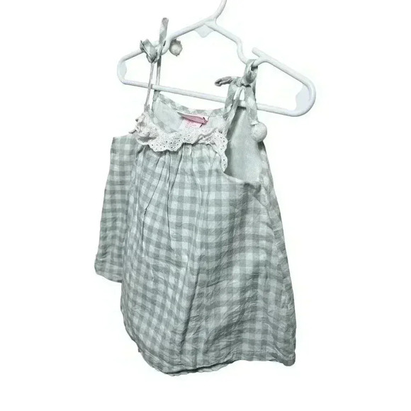 NWT Tommy Bahama Kids Gingham Plaid Eyelet Dress 2T - Picture 2 of 6